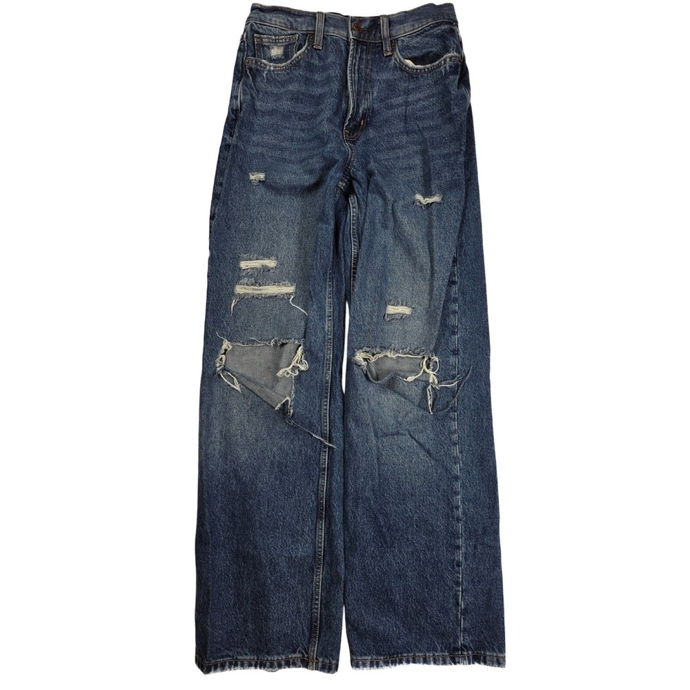 Arizona Jean Co. High Rise Distressed Wide Leg Skater Denim Jeans Women's Size 5